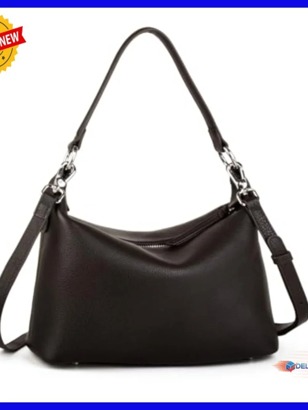 Genuine Leather Hobo Bag Small Crossbody Shoulder Bag Adjustable Strap